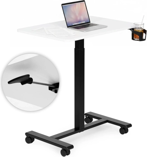 Mobile height-adjustable table 70 × 48 cm with cup holder MODERNHOME