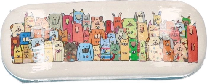 Etui za očala Stay Pawsitive z motivom psov, vodoodporen PVC