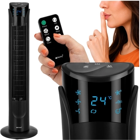 Stolpni ventilator Ruhhy 83 cm črn z daljinskim upravljalnikom