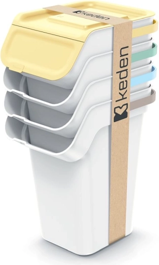Set štirih ločevalnih košev z ogljikovim filtrom 4×25 l Keden Kaddi Q