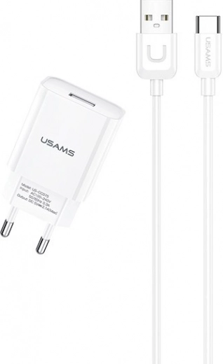 USB-polnilnik z USB-C kablom 2,1A