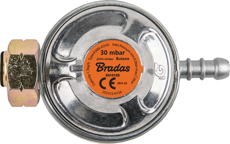 Regulator tlaka za propan-butan 30 mbar, 1,5 kg/h