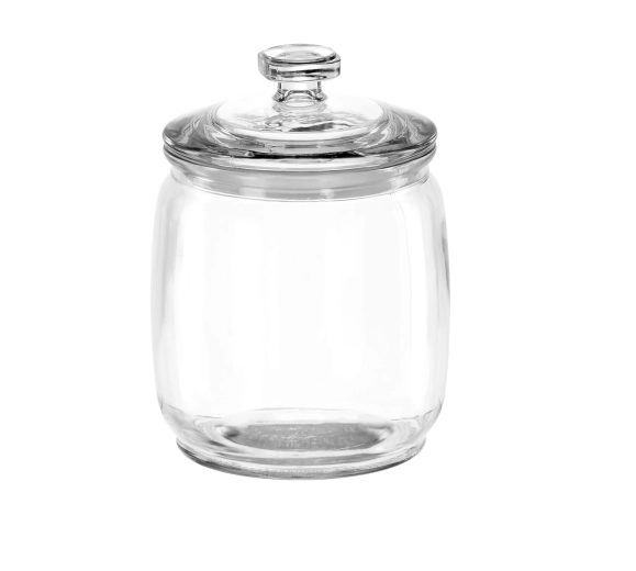 Steklen kozarec 800 ml s steklenim pokrovom