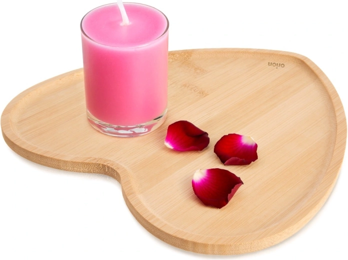 Bambusov servirni krožnik v obliki srca 22 × 22 cm