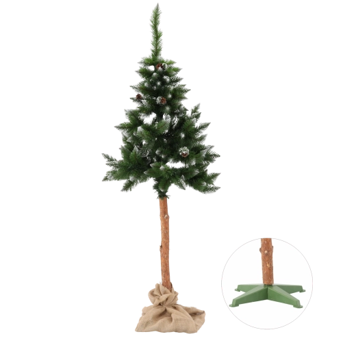 Umetno božično drevo na deblu zasneženi bor s storži 190 cm