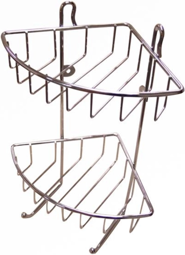 Kotna dvonadstropna kopalniška polica, krom