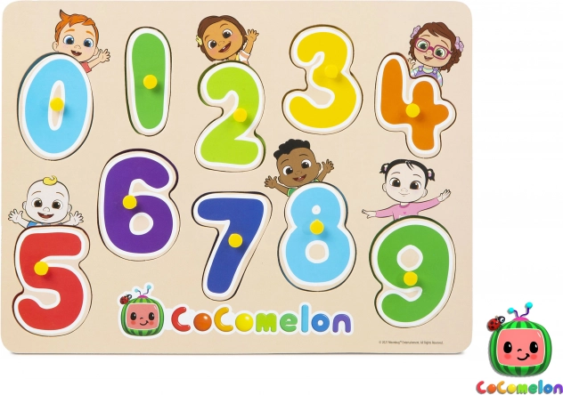 Lesena vstavljanka s številkami CoComelon