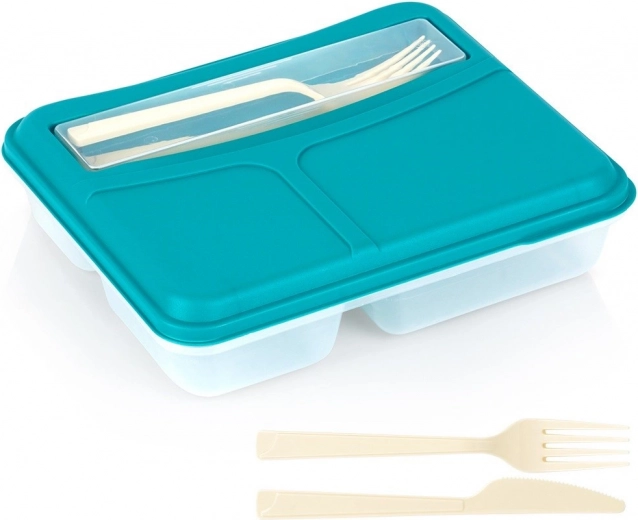 Divided lunchbox with cutlery set 1.3 l