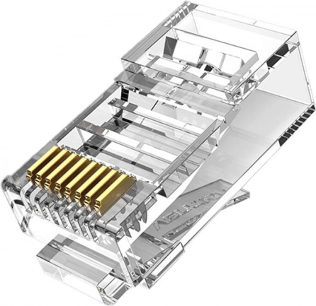 Vtič RJ45 CAT6 UTP konektor Vention IDDR0-100 prozoren, 100 kosov