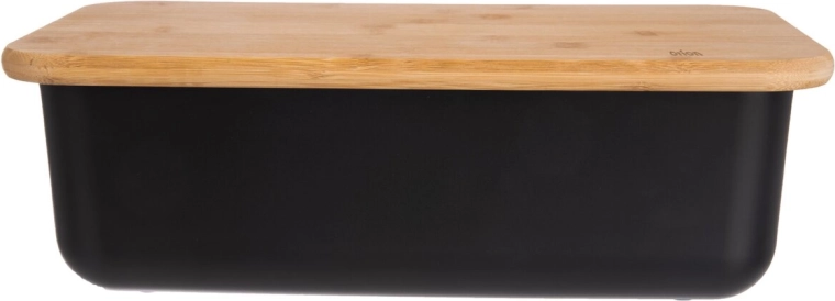 Škatla za kruh Black z bambusovim pokrovom 40 × 23 × 13 cm