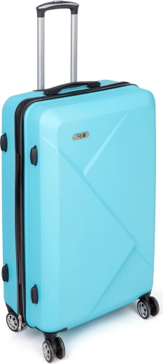 Potovalni trdi kovček 68 cm svetlo moder s 360° kolesci in TSA kodno ključavnico