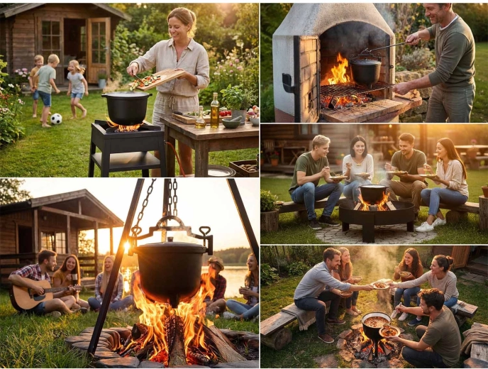 Vsestranska uporaba: ogenj, žar in kuhalna plošča