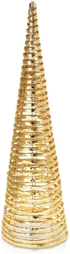 Cone-Shaped Illuminated Christmas Tree, Gold, 40 LEDs, 60 cm