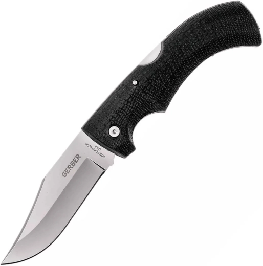 Gerber gator clip point folding pocket knife 9.5 cm with sheath