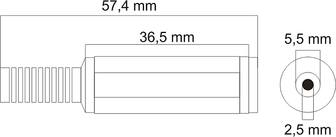 Standard 5.5 × 2.5 mm size