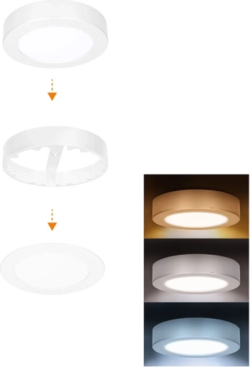 Solight LED mini panel za kopalnico 2 v 1, 12 W, 1020 lm, IP54, bel