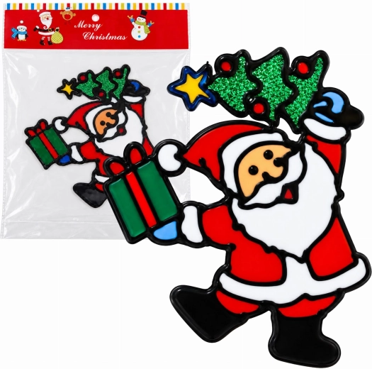 Christmas gel window sticker Santa Claus 20 × 25 cm
