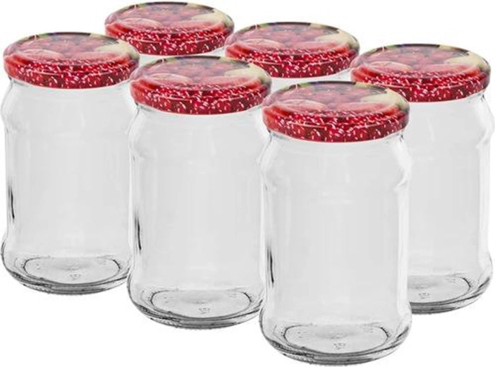 Kozarci za vlaganje s pokrovčki 300 ml, komplet 6 kosov