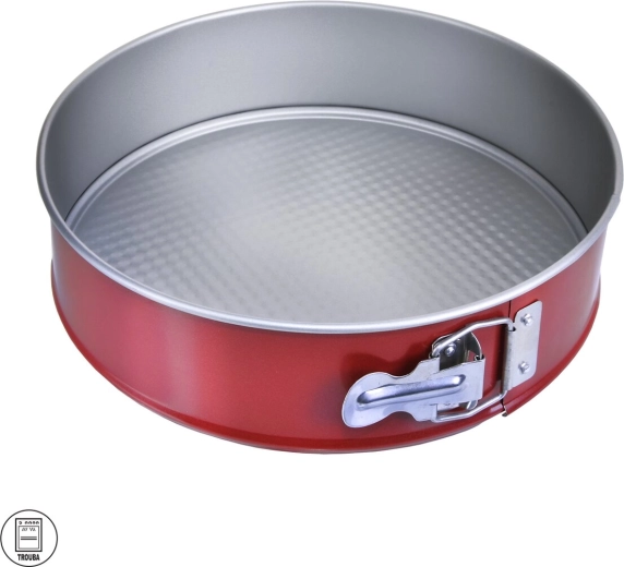 Kovinski model za torto z nelepljivo površino 24 cm rdeče-siv