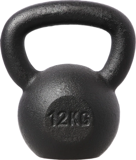 Litoželezni kettlebell HMS 12 kg, črn