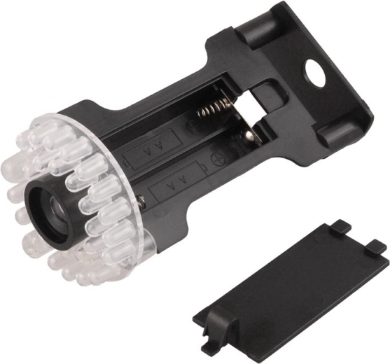 Battery-powered blinking red LED
