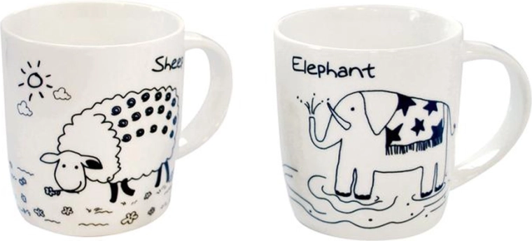 Keramična skodelica z živalskim motivom 330 ml