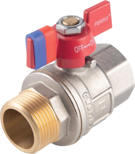 Polnokrajen krogelni ventil z metuljčkom ŠM 3/4