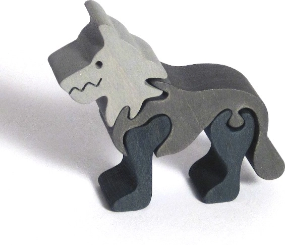 Lesena vstavljanka puzzle mali Volk