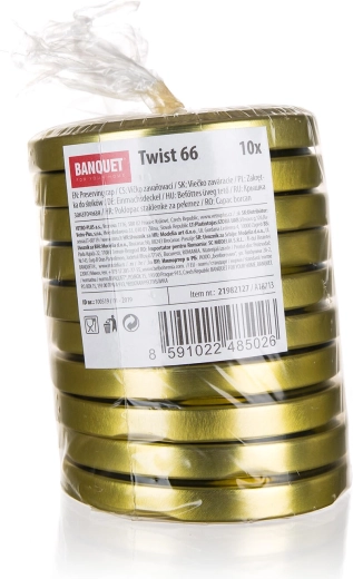 Pokrovčki za vlaganje Twist 66 mm zlati (10 kos)