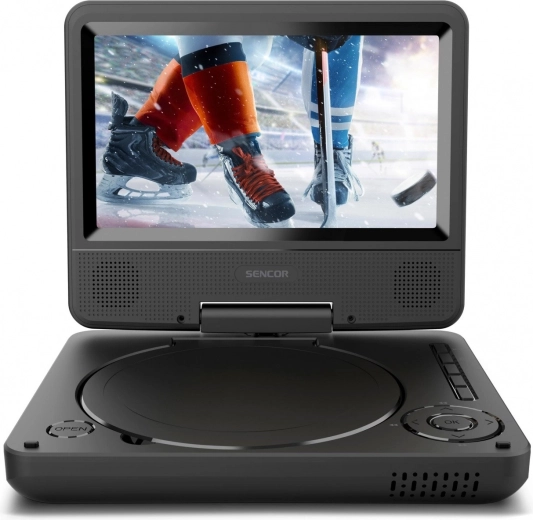Prenosni DVD predvajalnik Sencor s 7" vrtljivim LCD-zaslonom, USB/SD