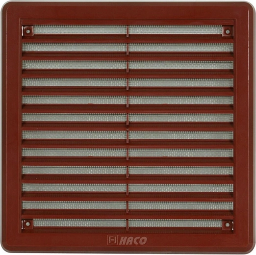 Prezračevalna rešetka z mrežico 200 × 200 mm, rjava