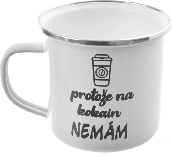 Bela pločevinasta skodelica »Ker…« 500 ml