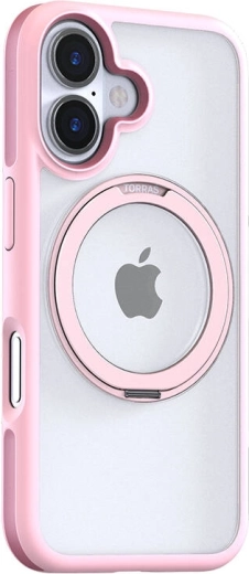 Torras Ostand R Fusion ovitek za iPhone 16 rožnate barve