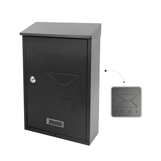 Poštni nabiralnik Ibis antracit 37,8 × 25 × 10 cm