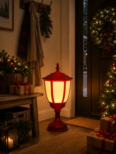 Christmas LED Lantern 55 cm Red with Warm White Light