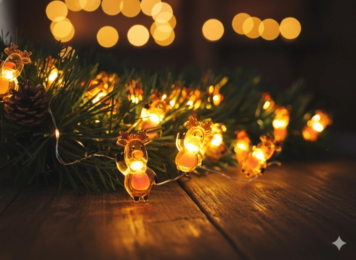 LED svetlobni niz z motivom jelenčkov, 20 lučk, na baterije