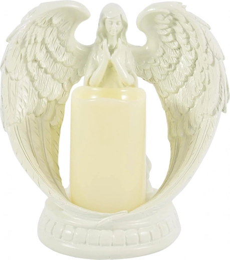 Dekorativni LED angel s svečo – figurica in svečnik 21 cm