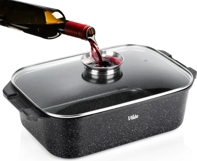 Granitni pekač s pokrovom 7,5 l, 41 × 26 × 16 cm