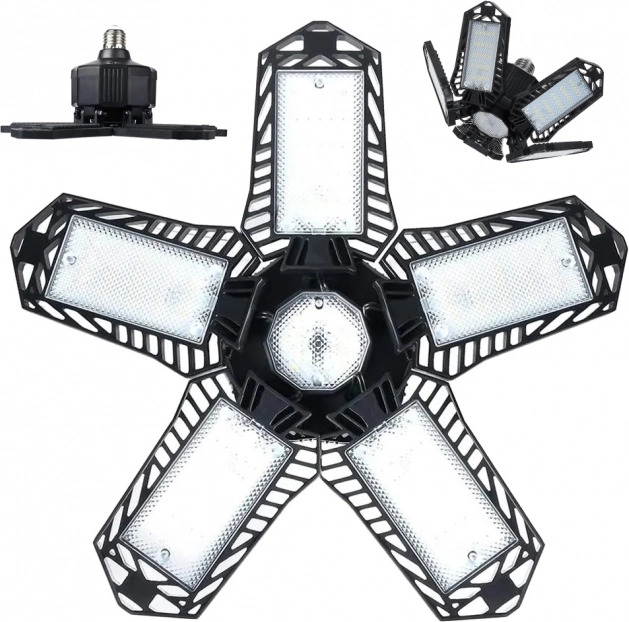 Stropna zložljiva LED delavniška svetilka E27, 80 W, 8000 lm