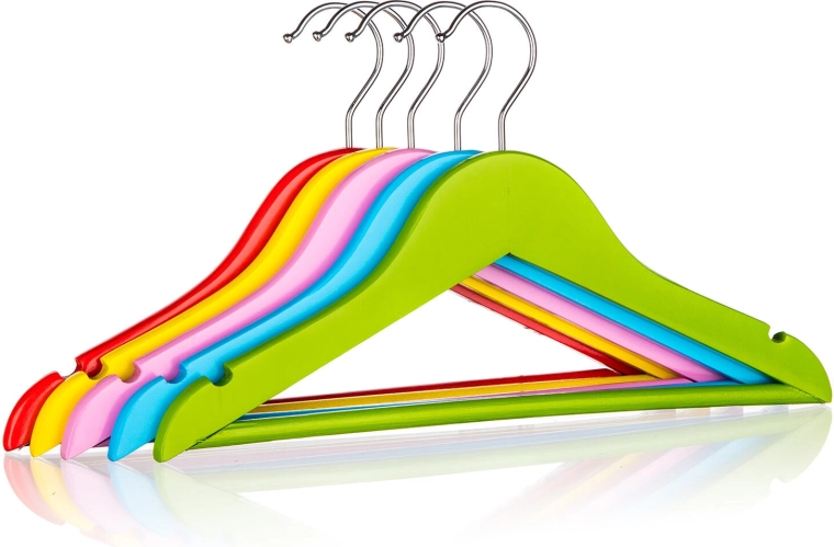 Otroške lesene obešalnike Color, komplet 5 kosov