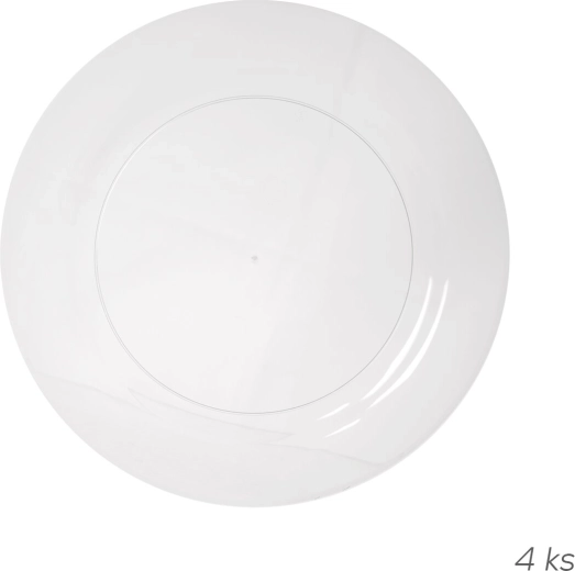 Plitev krožnik iz polipropilena, 23 cm, prozoren – 4 kosi