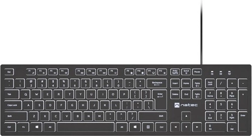 Žičnata tipkovnica natec herring glow z belim osvetljevanjem