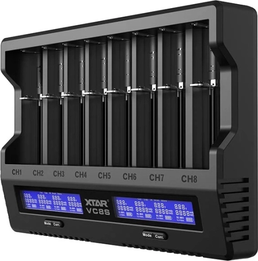 XTAR VC8S battery charger set with power adapter