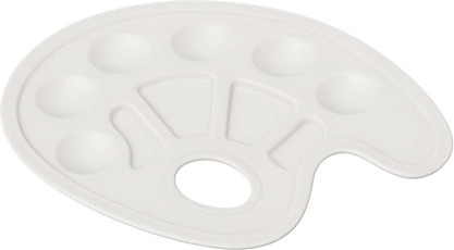 Palette with compartments and an ergonomic grip