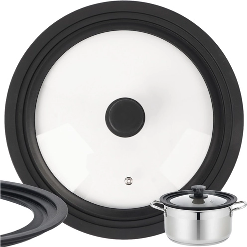 Univerzalni silikonsko‑stekleni pokrov 3 v 1 RUHHY 28/30/32 cm