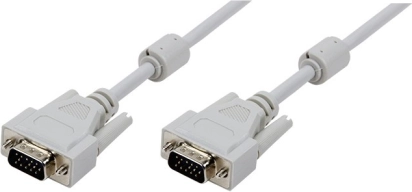 VGA kabel 3 m z dvojnim feritnim jedrom Siva