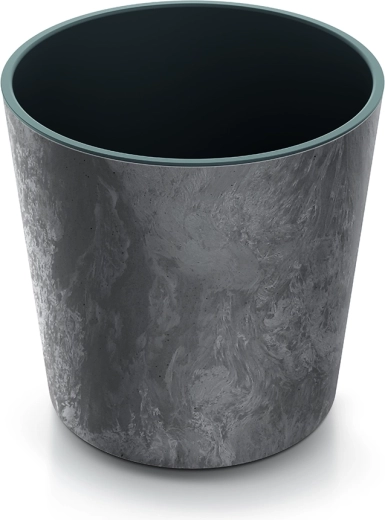 Cvetlični lonec Urbi Round Effect z vložkom 25 cm – marengo