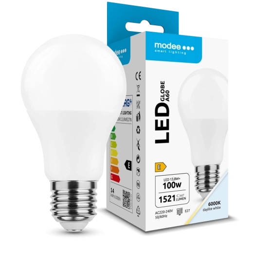 LED Bulb Globe A60 13.8 W E27 360° 6000 K 1521 lm