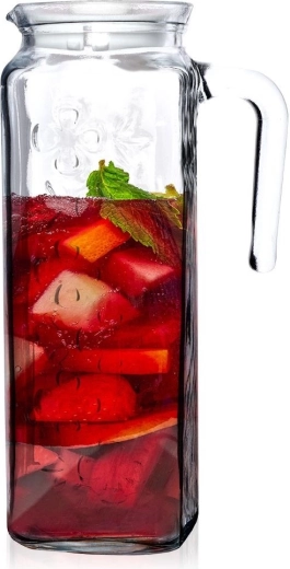 Steklen vrč s pokrovom 1,2 l
