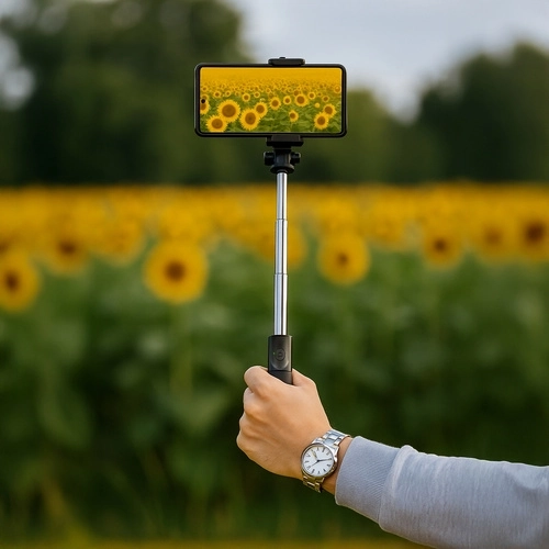 360° rotating phone holder and telescopic design